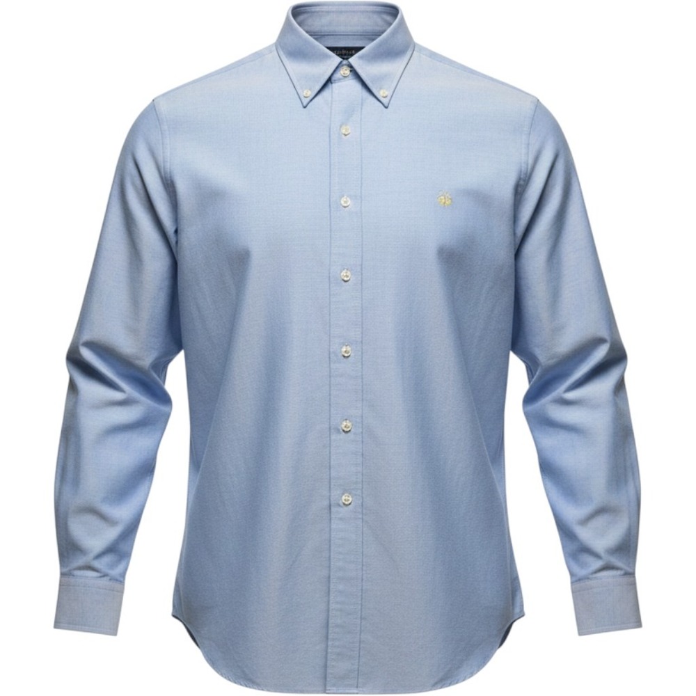 Brooks Brothers Oxford Shirt Mens Blue Long Sleeve Button Down Logo Embroidered